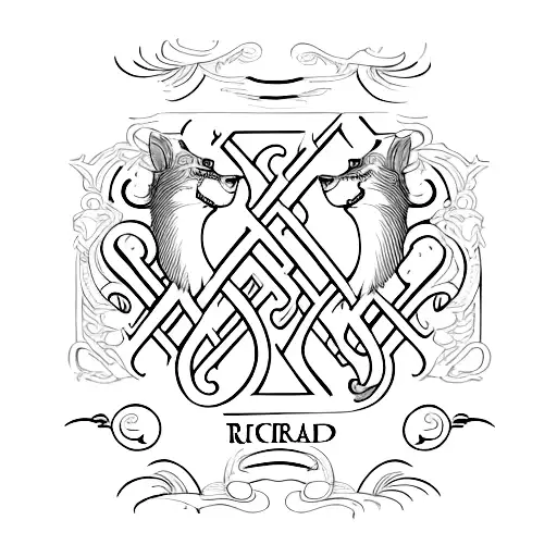 ambigram of names "Richard" and "Verlyn" tattoo design idea