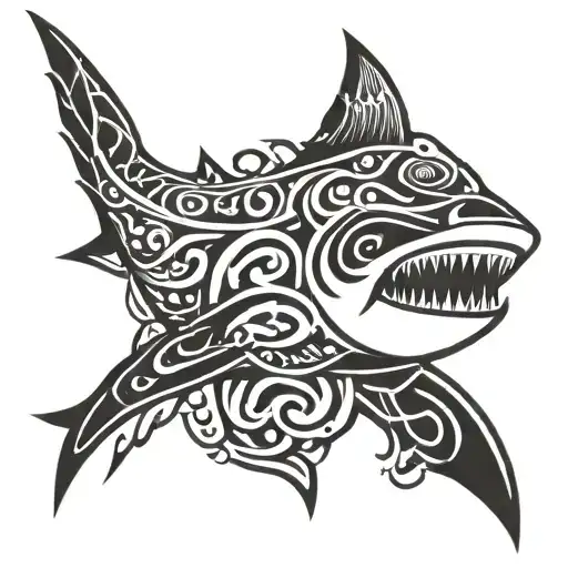 bull shark tattoo design idea