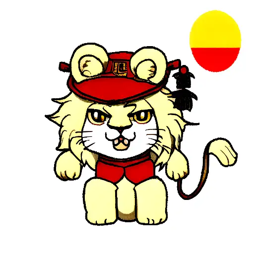 lion wearing Chinese lion dragon hat cute  tattoo design idea