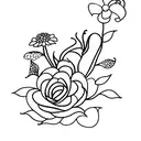 house with flower running through tattoo design idea