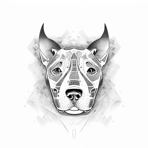 bull terrier tattoo design idea