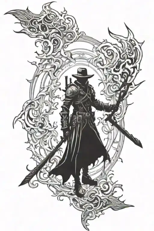 bloodborne  hunter tattoo design idea