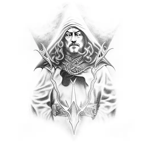 Led Zeppelin with lord of the rings Nazgûl  tattoo design idea