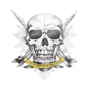 blunderbuss blackbeard flag tattoo design idea