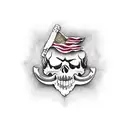 blunderbuss blackbeard flag tattoo design idea
