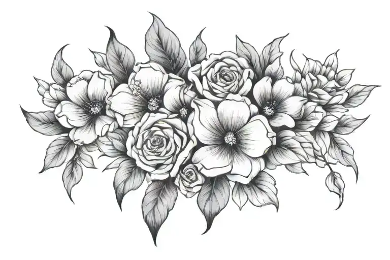 leana of flowers on the collarbone tattoo design idea