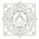 A tattoo of a geometric shape and mandala representing the balance between meditation and BDSM tattoo design idea