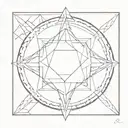 A tattoo of a geometric shape and mandala representing the balance between meditation and BDSM tattoo design idea