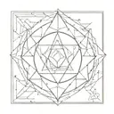 A tattoo of a geometric shape and mandala representing the balance between meditation and BDSM tattoo design idea