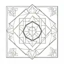 A tattoo of a geometric shape and mandala representing the balance between meditation and BDSM tattoo design idea