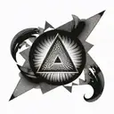 A BDSM-inspired triangle design with intricate dotwork details tattoo design idea