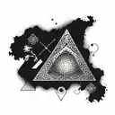 A BDSM-inspired triangle design with intricate dotwork details tattoo design idea