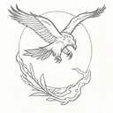 Wolf eagle flying tattoo design idea
