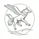 Wolf eagle flying tattoo design idea