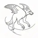 Wolf eagle flying tattoo design idea