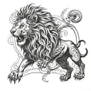 lion roaring tattoo design idea