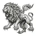 lion roaring tattoo design idea