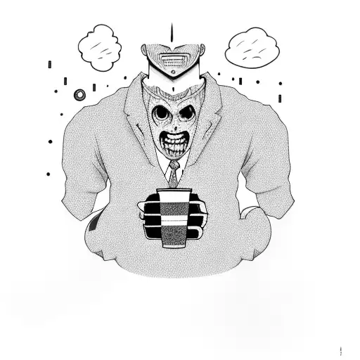 Mob psycho 100 drinking his coffee with dimple tattoo design idea