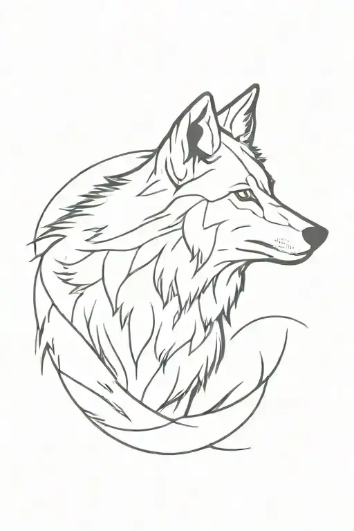 gray wolf tattoo design idea
