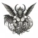 Demon with wings tattoo design idea