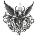 Demon with wings tattoo design idea