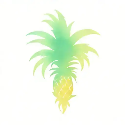 pineapple and palm tree tattoo design idea