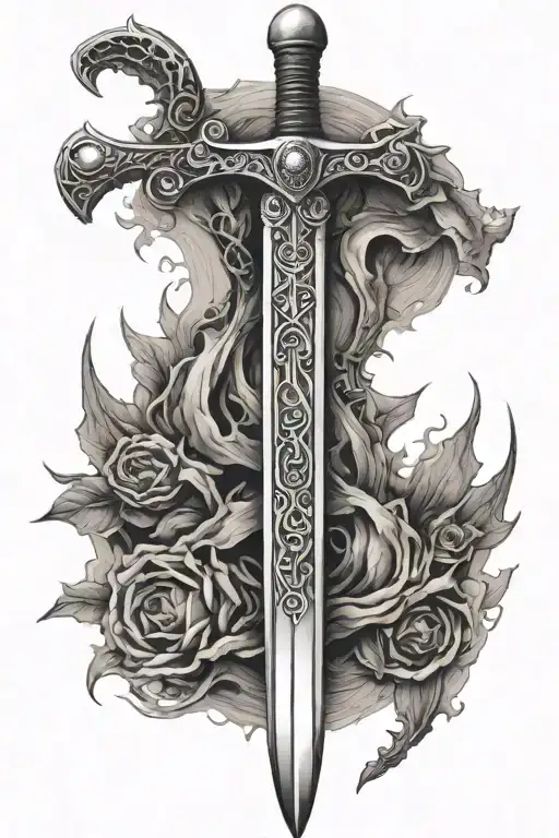 narsil sword from the lord of the rings tattoo design idea