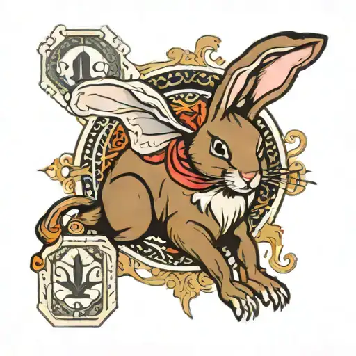 rabbit as magician tarot card tattoo design idea