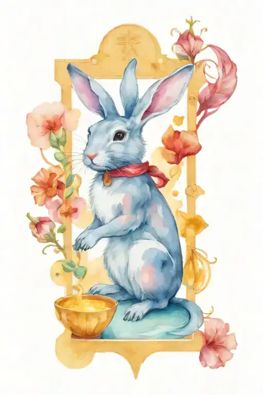 magician tarot card as a rabbit tattoo design idea