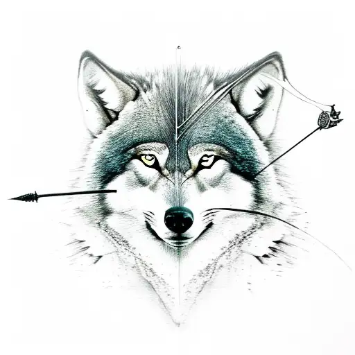 Robin Hood Archer, Half Man Half Wolf  tattoo design idea