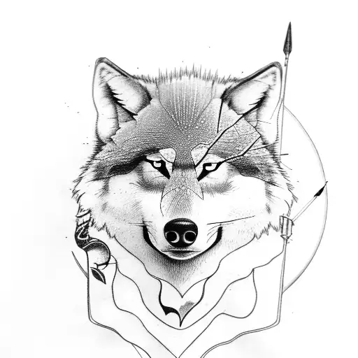 Robin Hood Archer, Half Man Half Wolf tattoo design idea