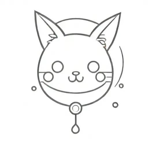 draw a semicolon where the dot is Kuromi head surrounded  tattoo design idea