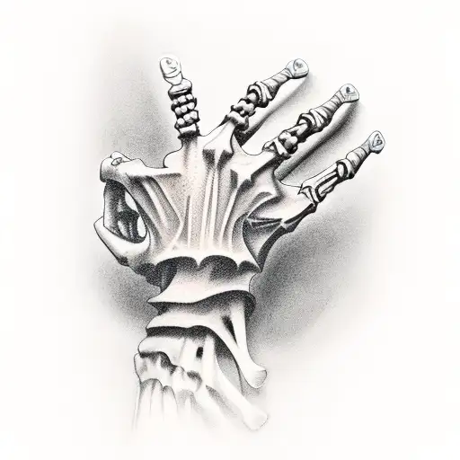 skeleton hand  tattoo design idea