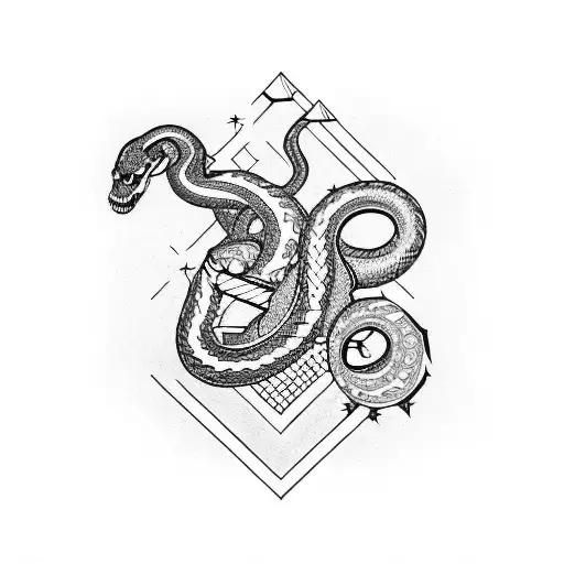 switchblade and snake tattoo design idea