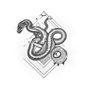 switchblade and snake tattoo design idea