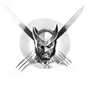 Wolverine's claws forming the shape of the letter 'X' tattoo design idea