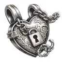 A broken heart locked with a padlock and chain tattoo design idea