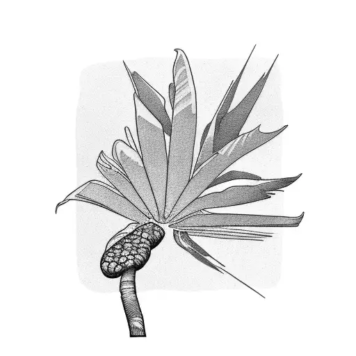chickadee palm tree tattoo design idea