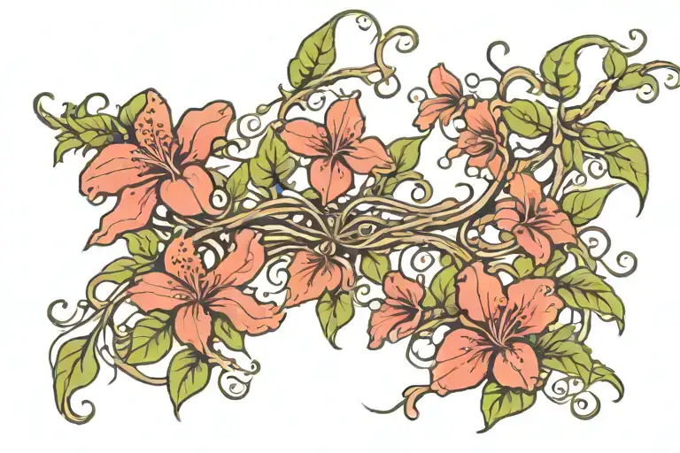 Bougainville sternum flower. vines flowing left to rib cage and down to the left hit  tattoo design idea