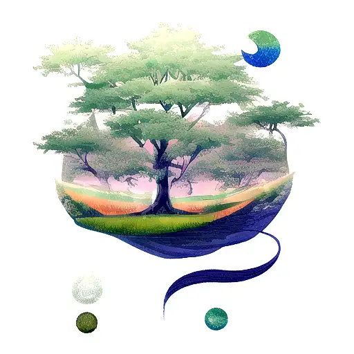 A simple branding and marketing symbol incorporating elements of nature, art, limitless about empathy, courage tattoo design idea
