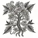 tree branches in otomi style  tattoo design idea