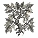 tree branches in otomi style  tattoo design idea