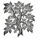 tree branches in otomi style  tattoo design idea