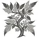 tree branches in otomi style  tattoo design idea