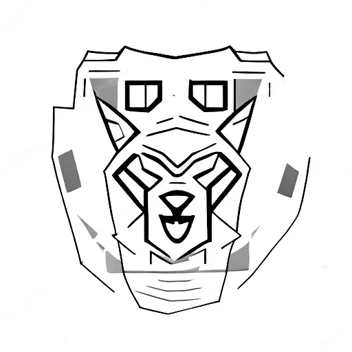 A minimalist tattoo of a wolf howling at a rising stock market graph tattoo design idea