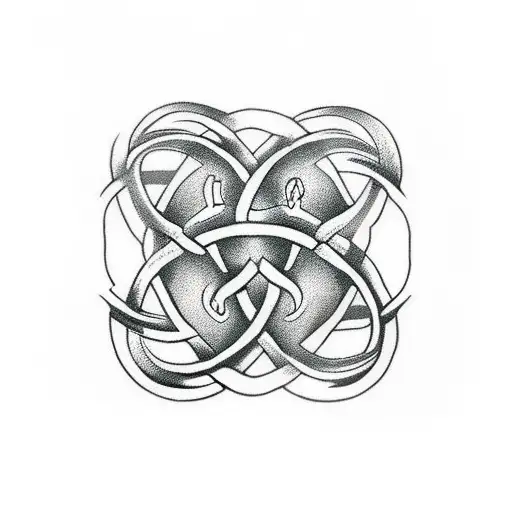 Celtic knot with cat tattoo design idea