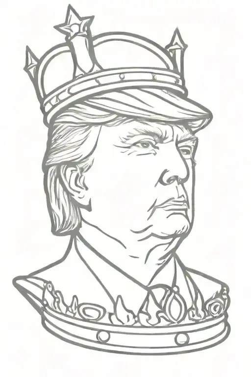 donald trump wearing a crown tattoo design idea