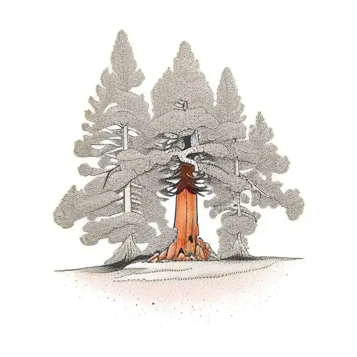 Giant sequoia tree  tattoo design idea