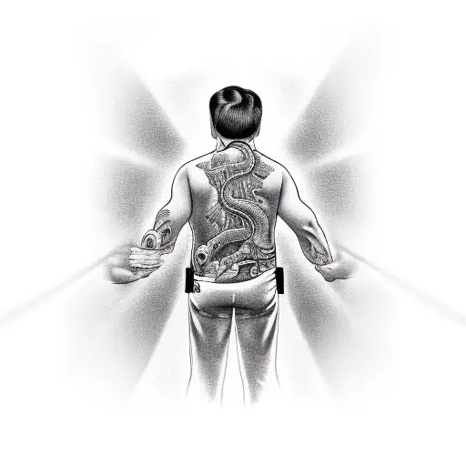 man standing with atomic wedgie tattoo design idea