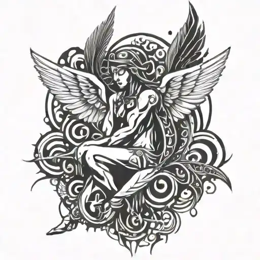 angel gangsta tattoo design idea